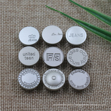 Eco-Friendly  Custom Brand  Metal Silver Color Jean Button For Jeans